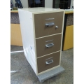 Beige / Brown Fire-Proof 3 Drawer Vertical File Cabinet Locking